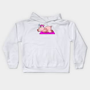 Pig Yoga Gymnastics Kids Hoodie